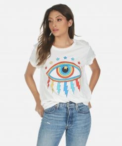 Lauren Moshi Short Sleeve Wolf Rainbow Lightning Eye
