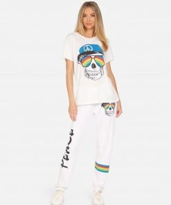 Lauren Moshi Wolf Rainbow Peace Skull