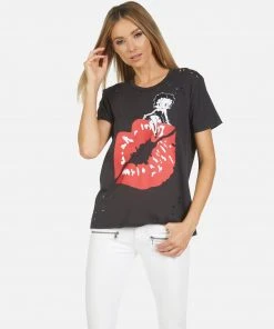 Lauren Moshi X Betty Boop Tops Wolf Betty Boop