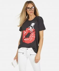 Lauren Moshi X Betty Boop Tops Wolf Betty Boop