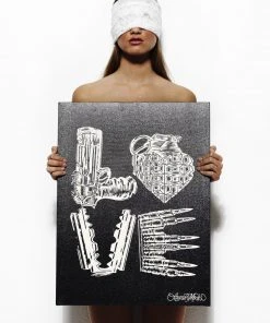 Lauren Moshi Peace Love & Moshi Canvas Square Love Art