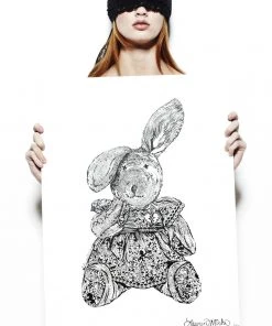 Lauren Moshi Canvas Bunny Art