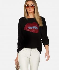 Lauren Moshi X Long Sleeve Noleta X Crystal Biting Lip