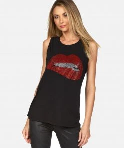 Lauren Moshi X Peyton Crystal Biting Lip Tops