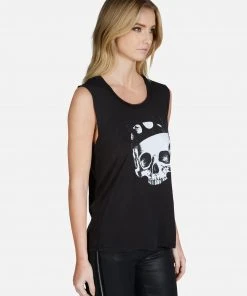 Lauren Moshi Tanks Kel Royal Skull