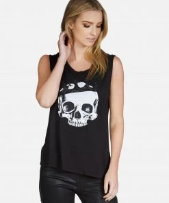 Lauren Moshi Tanks Kel Royal Skull