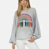 Lauren Moshi Long Sleeve Sash Feather Rainbow