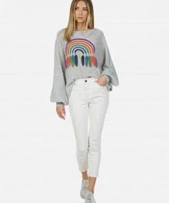 Lauren Moshi Long Sleeve Sash Feather Rainbow