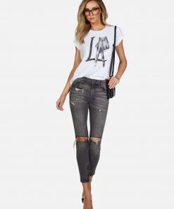 Lauren Moshi Short Sleeve Croft LA Peace Finger