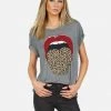 Lauren Moshi Short Sleeve Capri Leopard Tongue