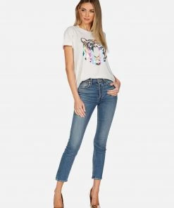 Lauren Moshi Edda Neon Tiger Face Short Sleeve