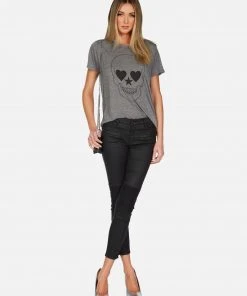 Lauren Moshi Short Sleeve Capri Peace Love Skull