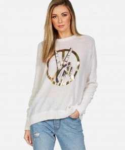 Lauren Moshi Ladona Peace Sign Hand Long Sleeve