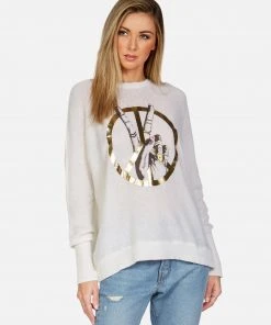 Lauren Moshi Ladona Peace Sign Hand Long Sleeve