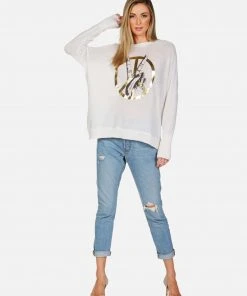 Lauren Moshi Ladona Peace Sign Hand Long Sleeve