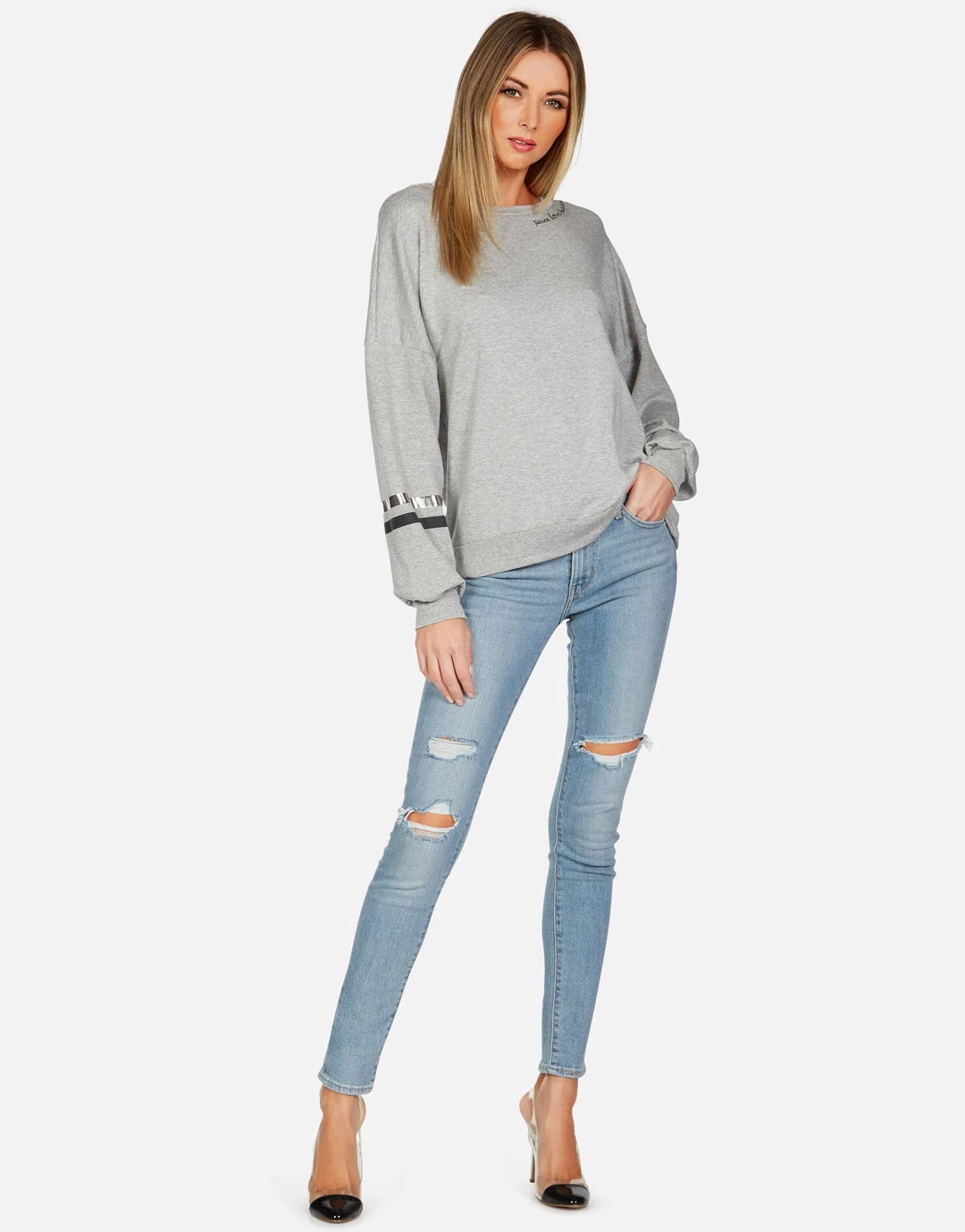 Lauren Moshi Long Sleeve Sierra Peace Sign Hand 3 Lauren Moshi Long Sleeve Sierra Peace Sign Hand