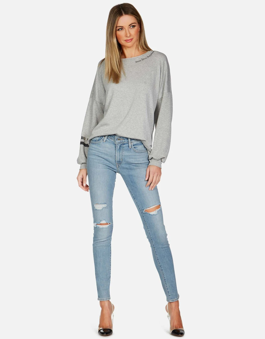 Lauren Moshi Long Sleeve Sierra Peace Sign Hand 6 Lauren Moshi Long Sleeve Sierra Peace Sign Hand