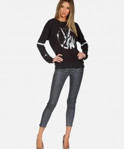 Lauren Moshi Chrissy Peace Sign Hand Long Sleeve