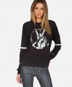 Lauren Moshi Chrissy Peace Sign Hand Long Sleeve