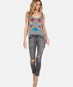 Lauren Moshi Tanks Julianna Rainbow Horseshoe