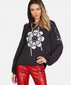 Lauren Moshi Long Sleeve Autumn Happy Skull Flower
