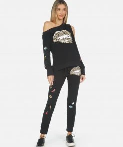 Lauren Moshi Bottoms Jess Leopard Lip