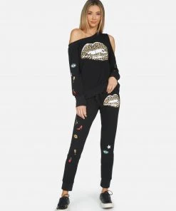 Lauren Moshi Bottoms Jess Leopard Lip