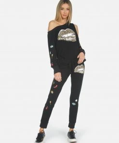 Lauren Moshi Bottoms Jess Leopard Lip