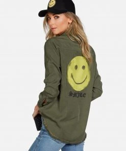 Lauren Moshi Long Sleeve Sloane Spray Happyface