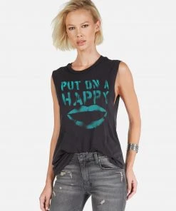 Lauren Moshi X Kel Stencil Happy Smile Tanks