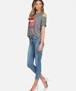 Lauren Moshi Kierstyn Striped Mouth Loved