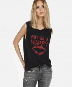 Lauren Moshi X Kel Stencil Happy Smile Tanks