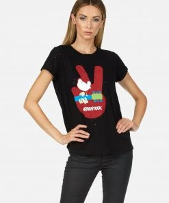 Lauren Moshi X Woodstock Bess Woodstock Peace Short Sleeve
