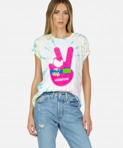 Lauren Moshi X Woodstock Wolf Woodstock Peace Short Sleeve