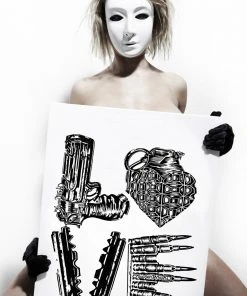 Lauren Moshi Peace Love & Moshi Canvas Square Love Art