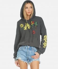 Lauren Moshi Melanie Camp Hair Don't Care Hoodies