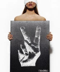 Lauren Moshi Peace Love & Moshi Canvas Peace Sign Art