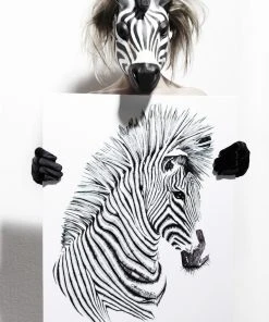 Lauren Moshi Canvas Zebra Art